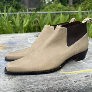 Dolce & Gabbana Chelsea Boots Tan Leather Low Mid Men’s 9.5 Shoes READ - 960
